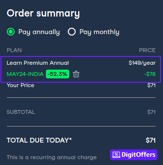 Working DataCamp Promo Code, Avail FLAT 50% Discount and Save Big DataCamp Order Summary