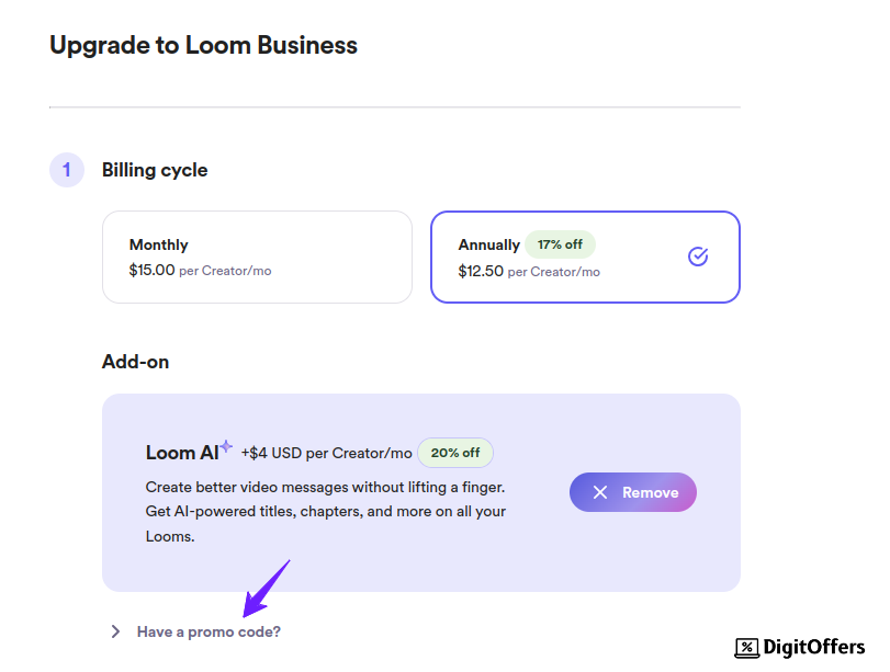 Loom Billing Cycle