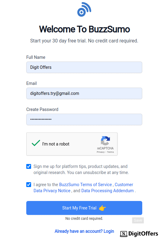 BuzzSumo Log in