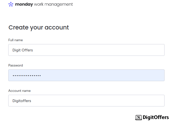 Create an account on Monday.com