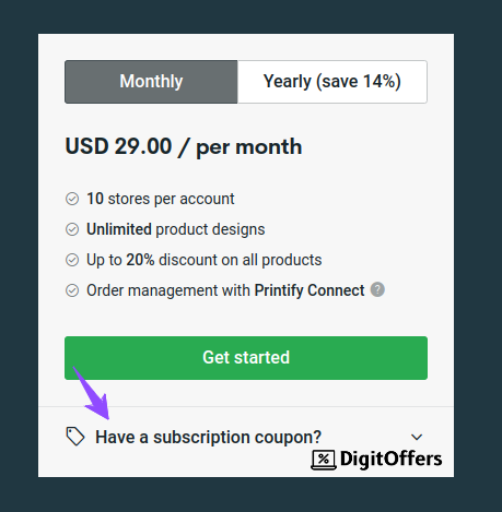 Active Printify Promo Codes and Discount Upto 70% on Plans Printify Coupon