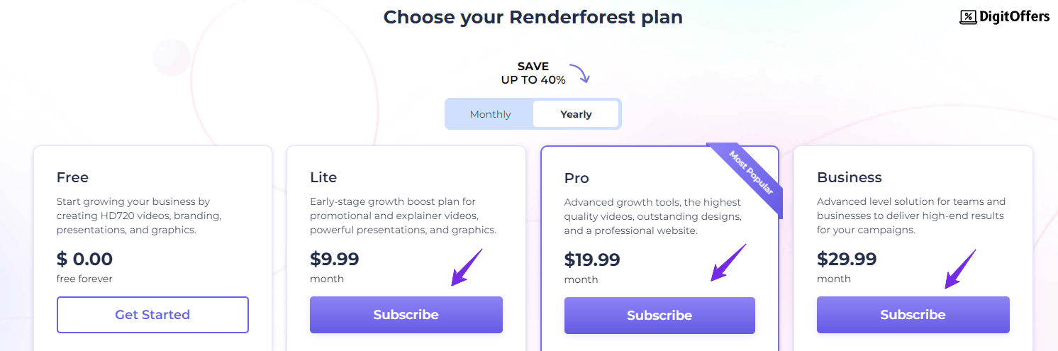 Renderforest Promo and Discount Offers, Unlock 60% Off Renderforest Subscription Pricing Plans
