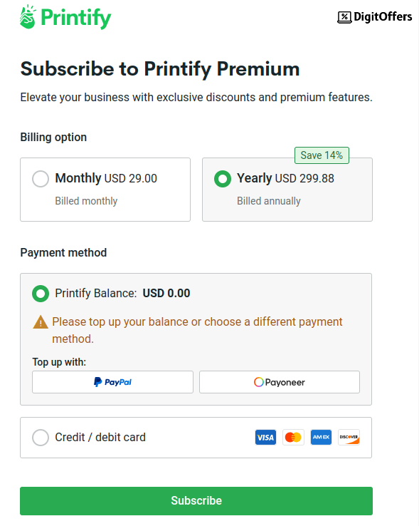 Active Printify Promo Codes and Discount Upto 70% on Plans Subscribe to Printify