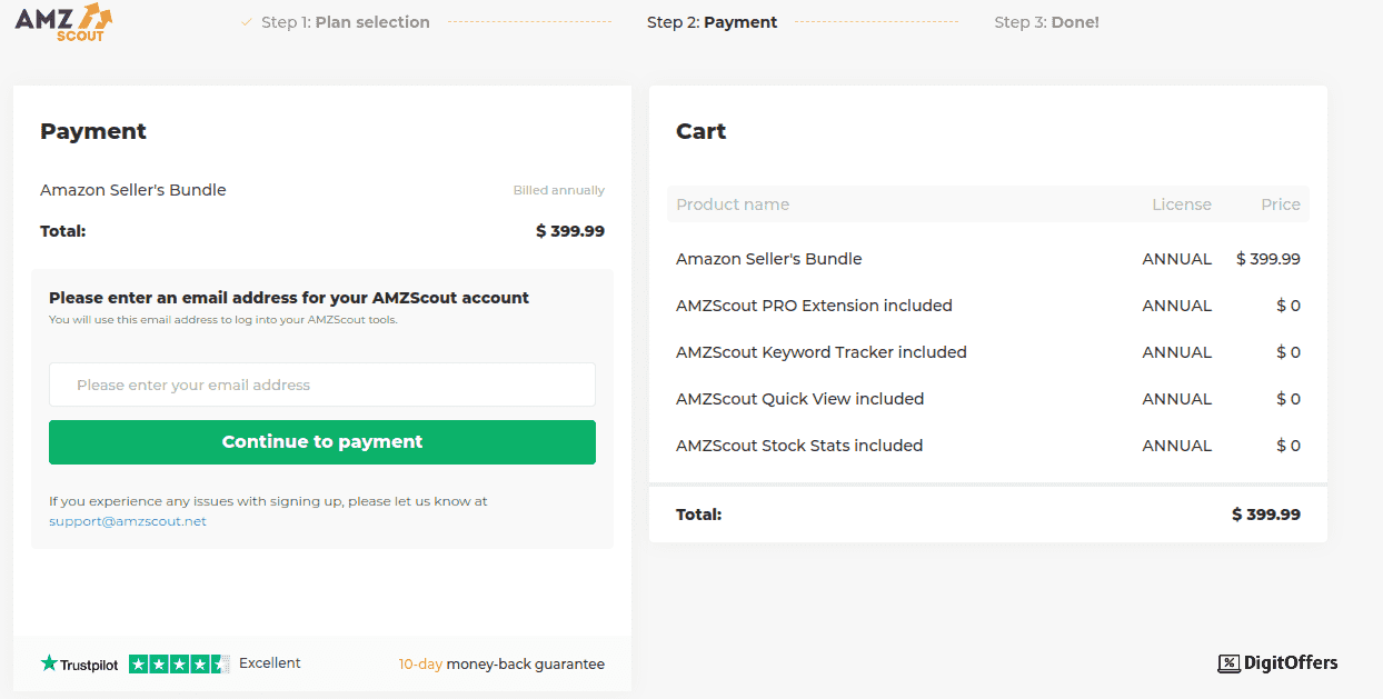 Updated AMZScout Promo Codes, Get 65% Discount and Save $70 Instantly Today AMZScout cart