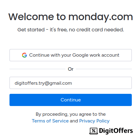 monday.com sign up