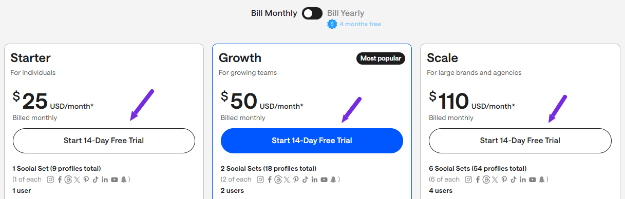 Later Pricing Plans